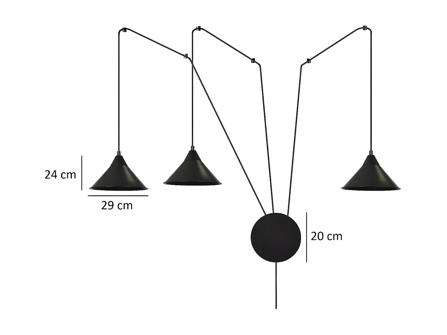 Lampa Wisząca Abramo 2, Czarny, 400x400x60 cm, Seven Design