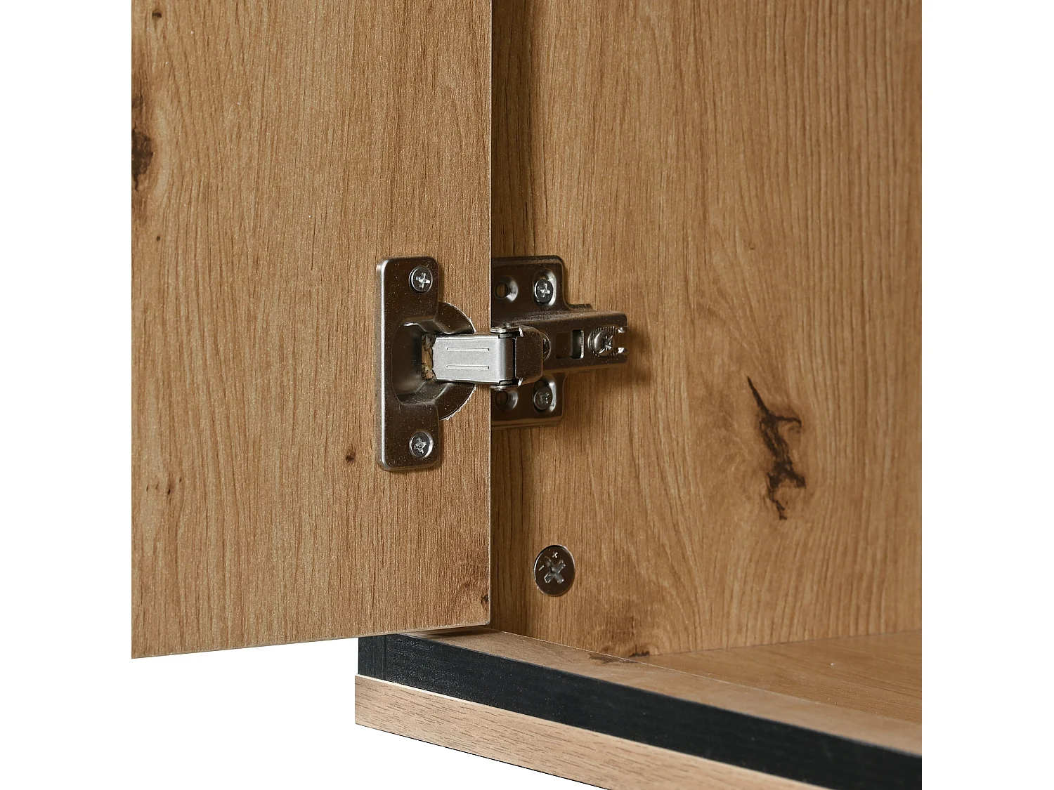 Credenza multifunzionale 110x38x111 cm ripiano in vetro con LED e 8 portabottiglie - Naturale