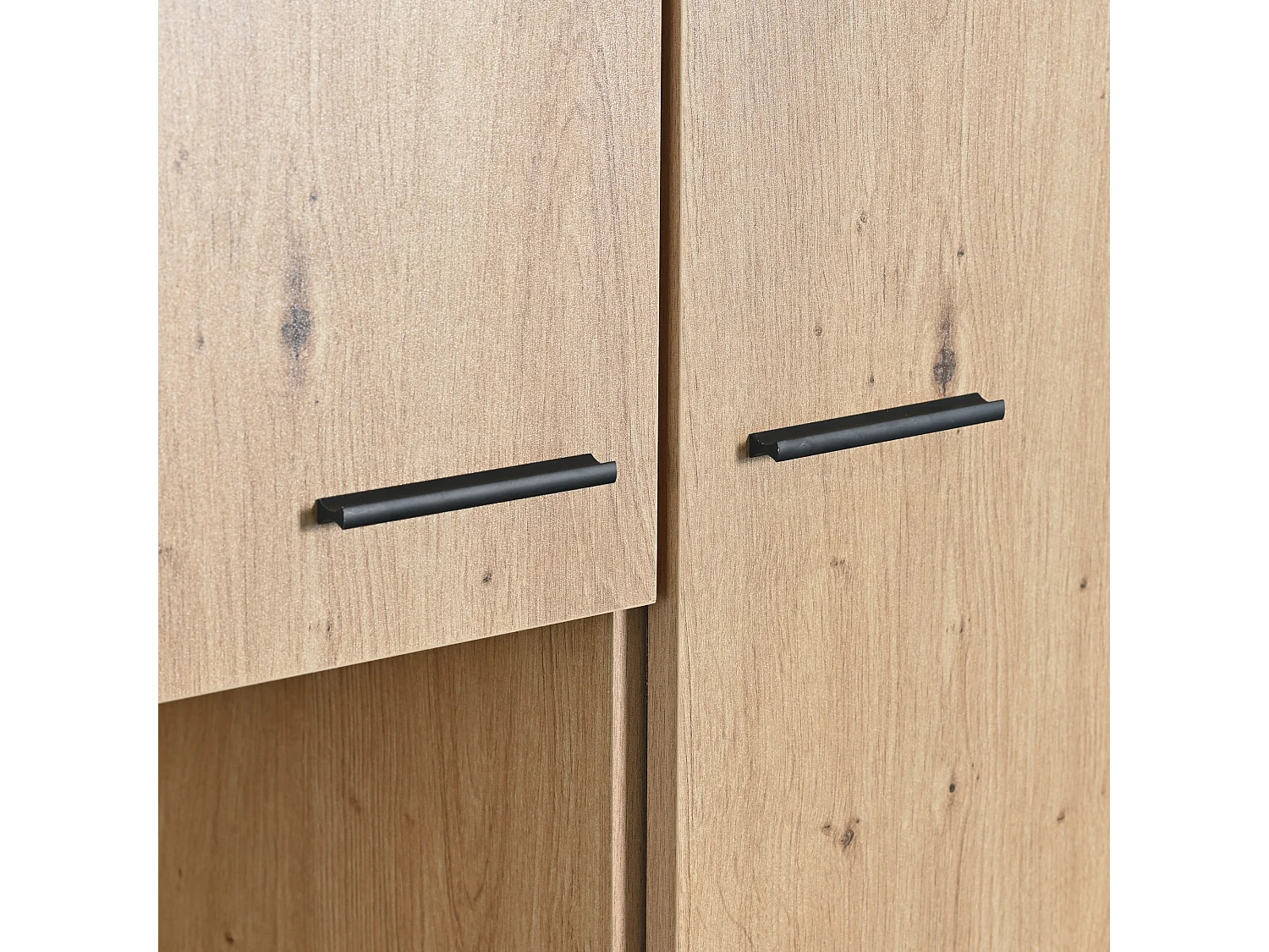 Vitrine moderne 150x78x40 cm avec LED, grand rangement et étagère en verre - Naturel