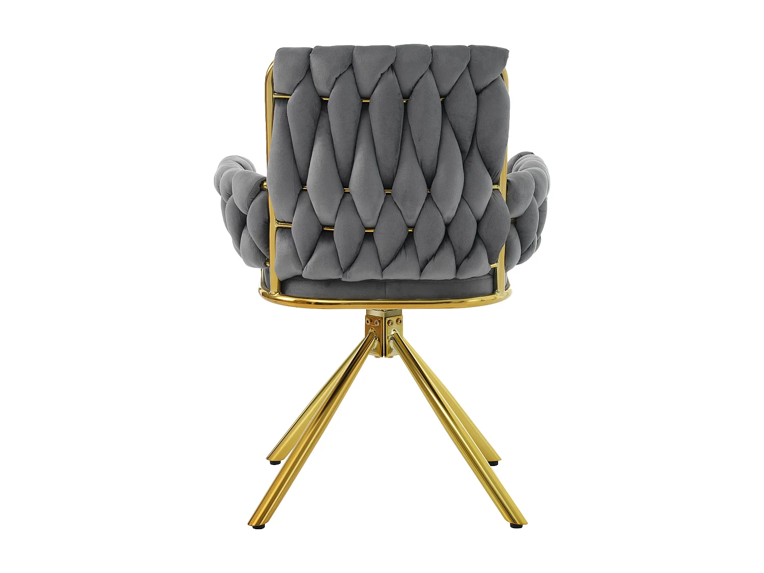 Sillón de terciopelo - Silla giratoria con patas de soporte de metal - Gris