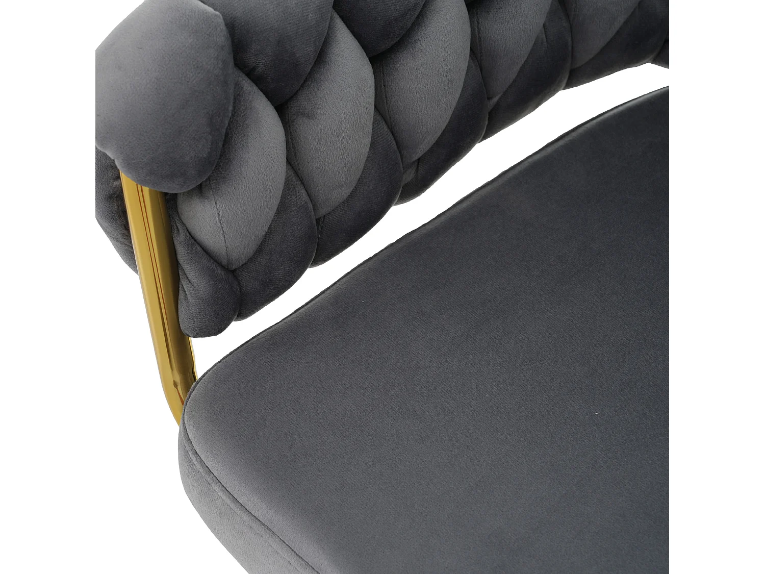 Sillón de terciopelo - Silla giratoria con patas de soporte de metal - Gris