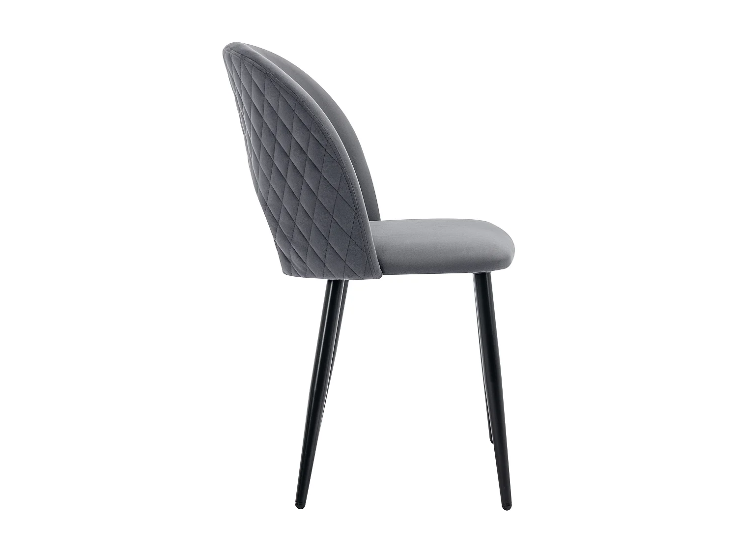 Lot de 6 Chaise de salle à manger rembourrée, assise en Velours, structure Métallique - Gris