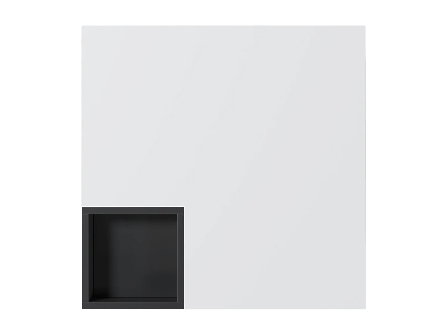 Tavolino fisso 72x72x30 cm lucido con LED e contenitore nero rimovibile - Bianco
