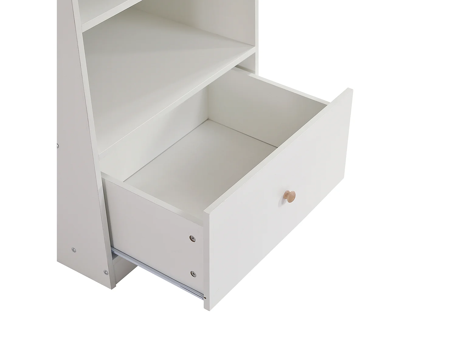 Boekenkast met 3 planken en 1 lade op stille geleiders - in MDF - Wit