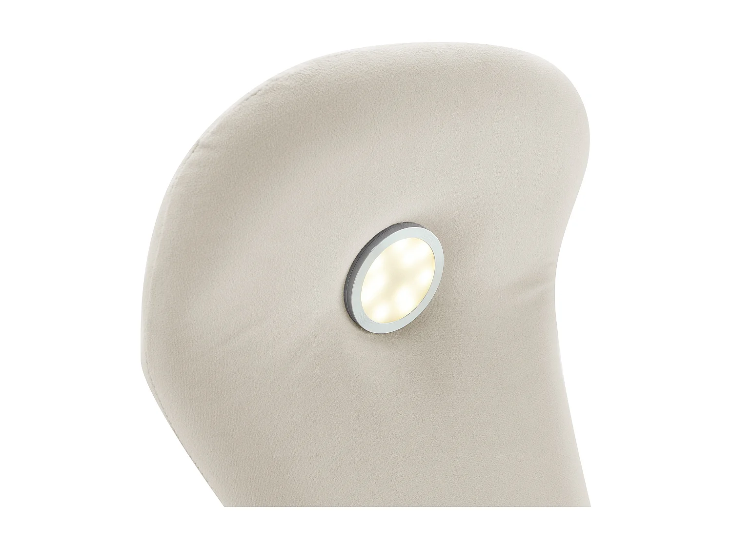 Kinderbett 90x200 cm, gepolstert mit Samt – Hasenohr mit verstellbarer LED – mit 2 Aufbewahrungshockern – Beige