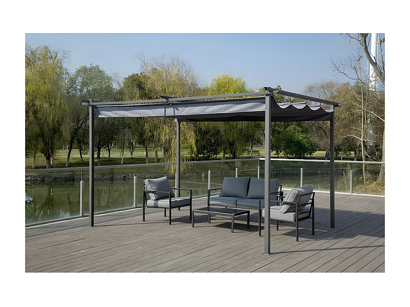 Pérgola com teto retrátil 3x4m para um espaço exterior elegante e funcional