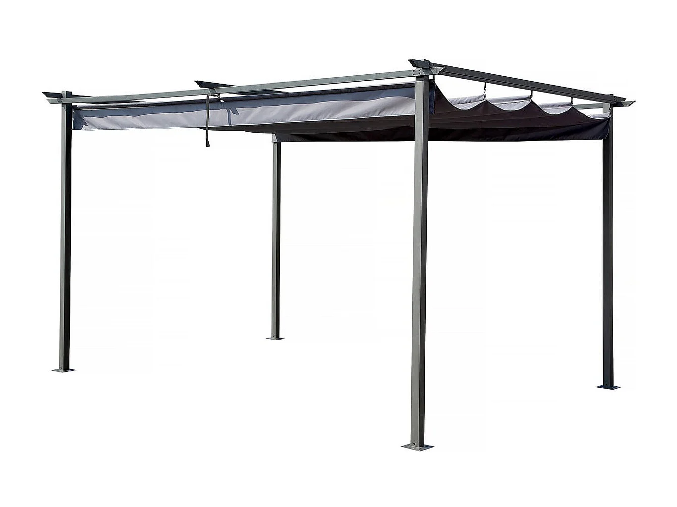 Pergola mit ausziehbarem Dach - 3 x 4 m - Grau