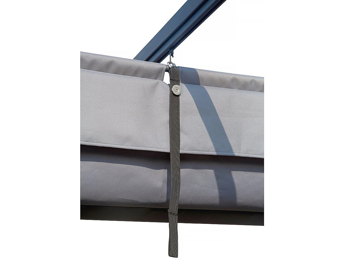 Pergola en métal avec toit rétractable - 3 x 4 m - Gris