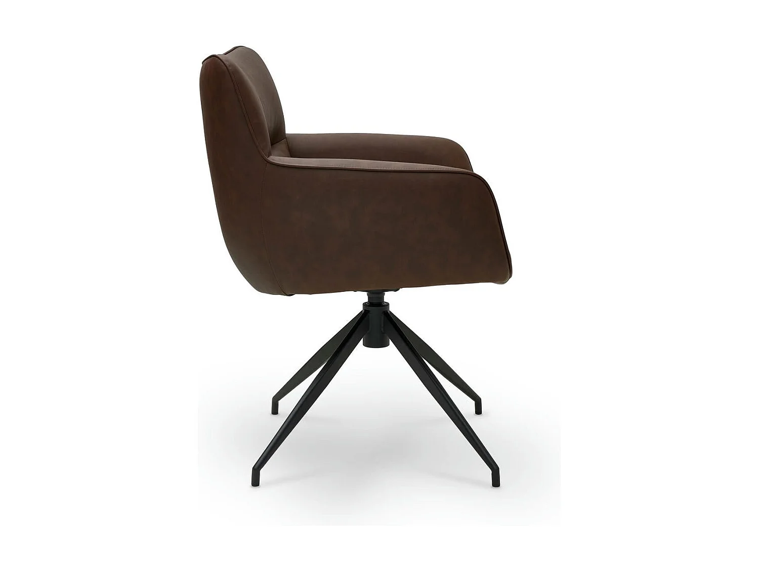 Lot de 2 chaises avec accoudoirs Jessica - Simili et métal - Marron