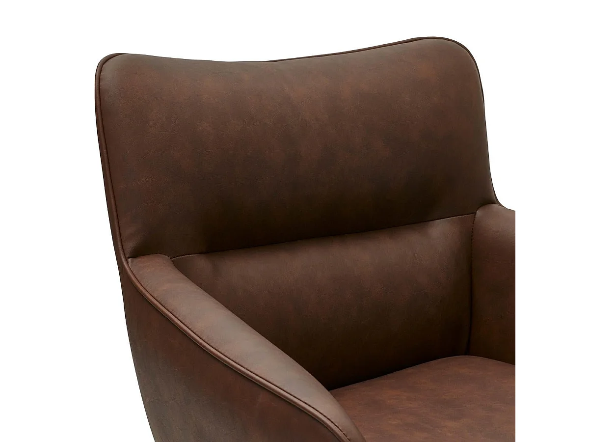 Lot de 2 chaises avec accoudoirs Jessica - Simili et métal - Marron