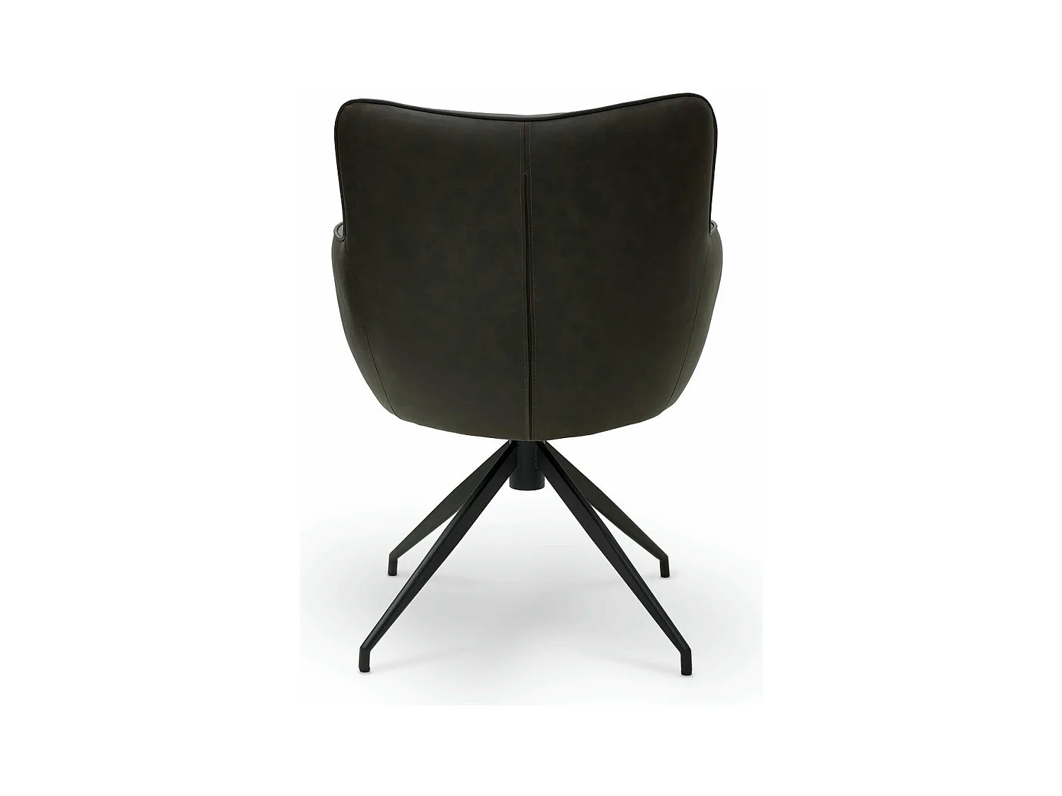 Esszimmerstuhl Drehbar 2er Set Jessica - Kunstleder & Metall - Braun