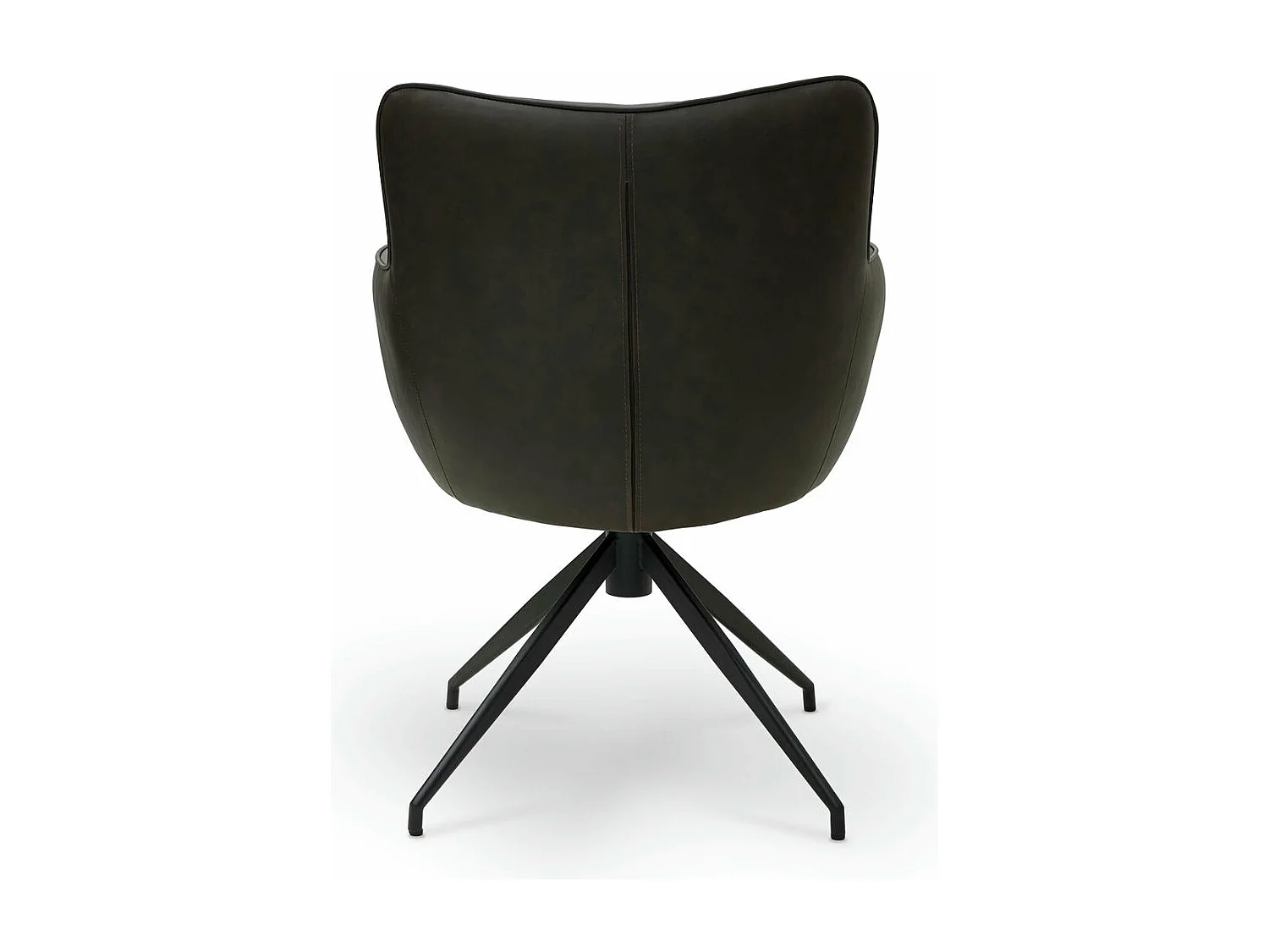 Esszimmerstuhl Drehbar 2er Set Jessica - Kunstleder & Metall - Braun