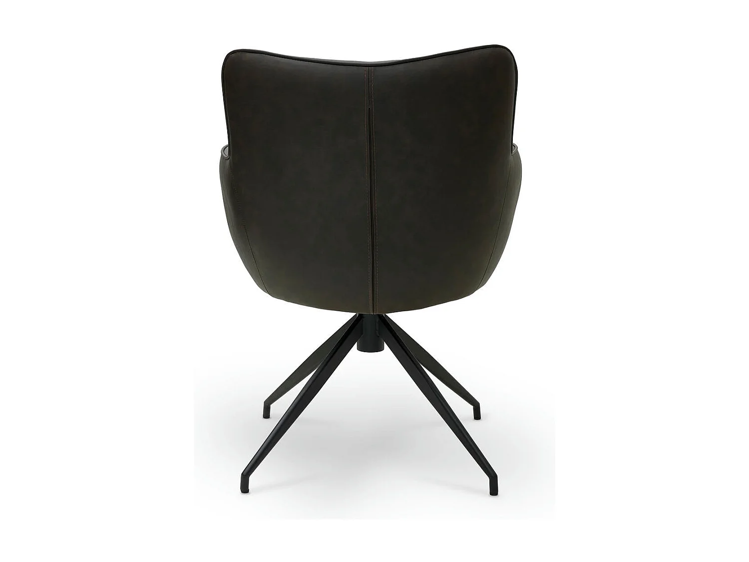 Lot de 2 chaises avec accoudoirs Jessica - Simili et métal - Marron