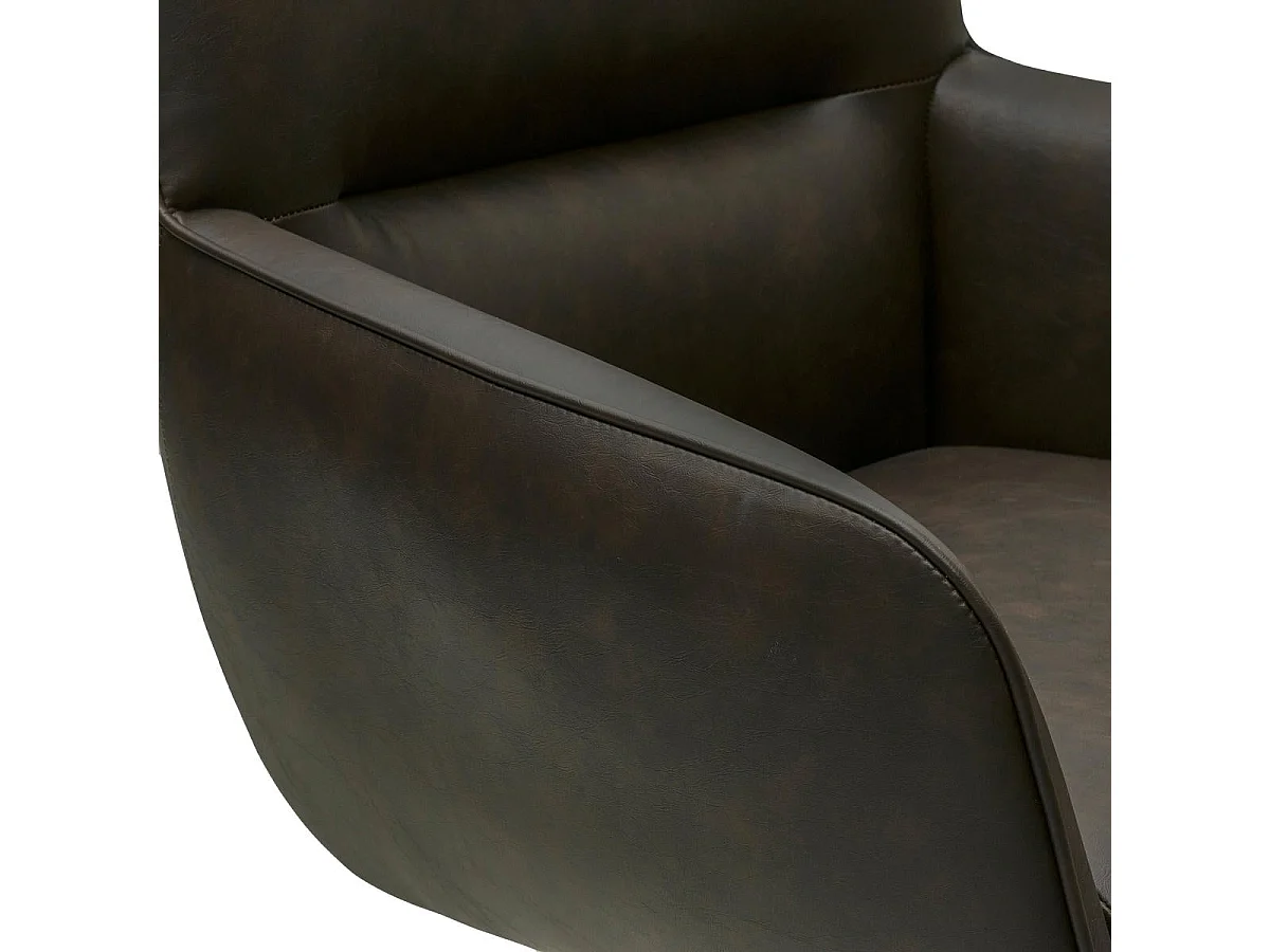 Lot de 2 chaises avec accoudoirs Jessica - Simili et métal - Marron