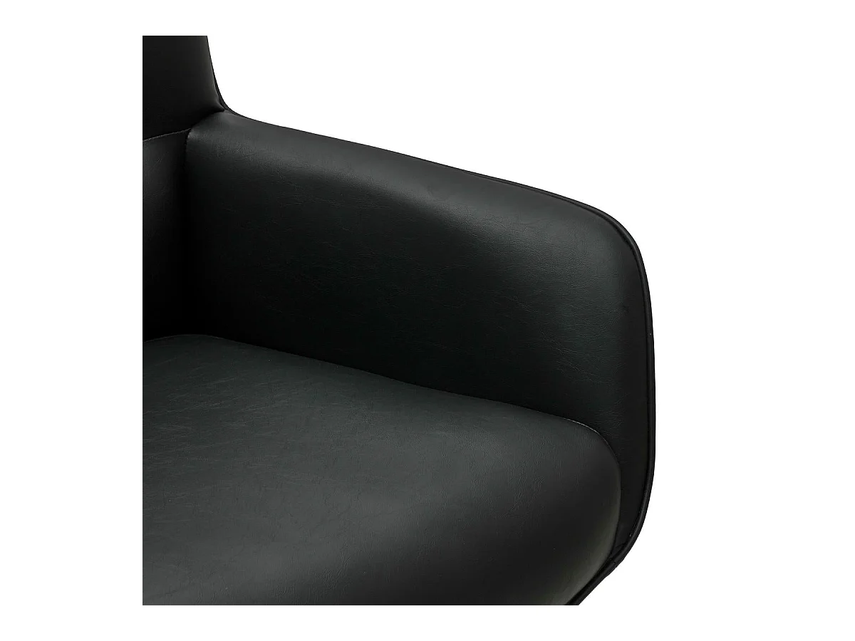 Esszimmerstuhl Drehbar 2er Set Jessica - Kunstleder & Metall - Schwarz