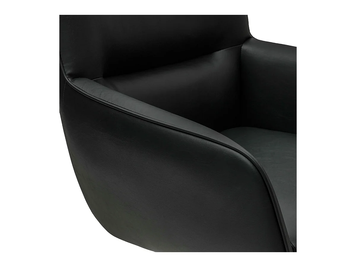 Esszimmerstuhl Drehbar 2er Set Jessica - Kunstleder & Metall - Schwarz