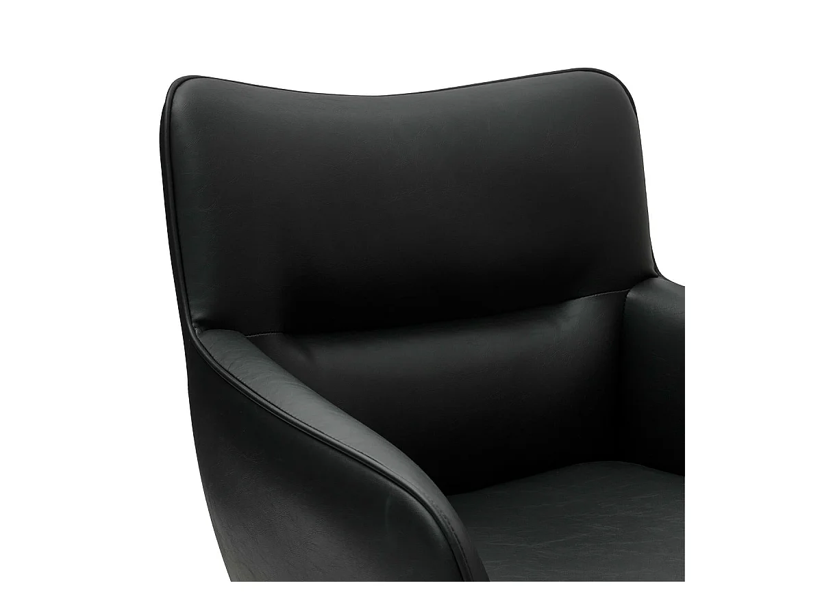 Esszimmerstuhl Drehbar 2er Set Jessica - Kunstleder & Metall - Schwarz