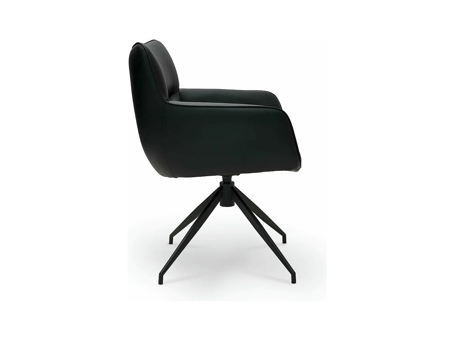 Esszimmerstuhl Drehbar 2er Set Jessica - Kunstleder & Metall - Schwarz