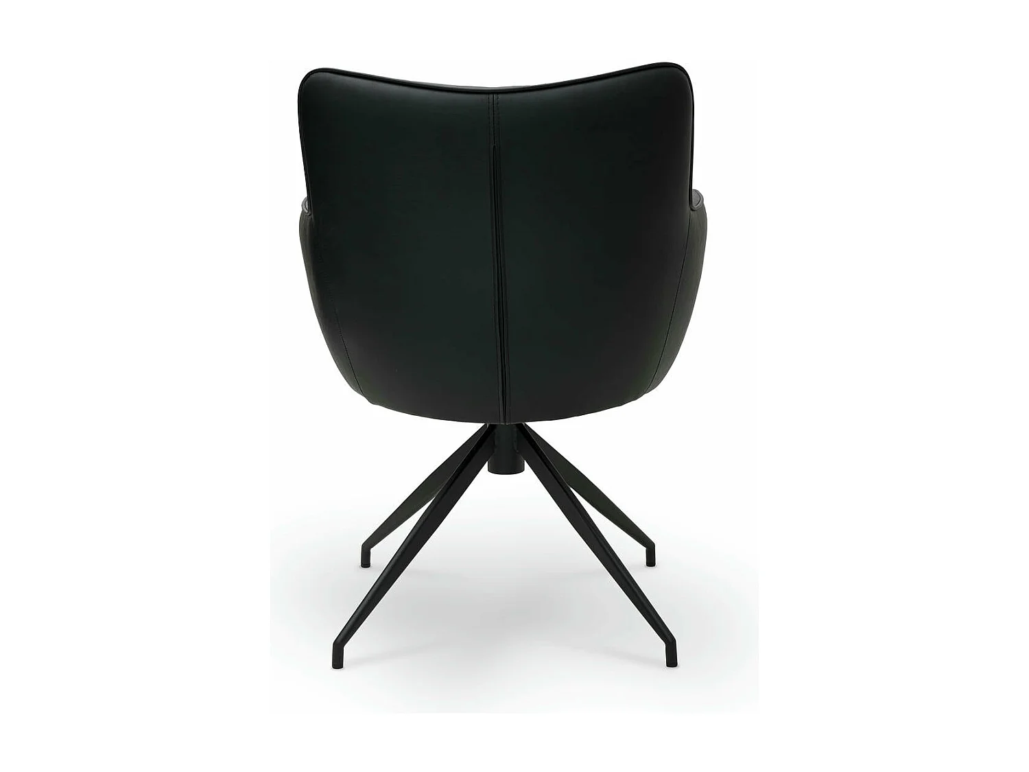 Esszimmerstuhl Drehbar 2er Set Jessica - Kunstleder & Metall - Schwarz