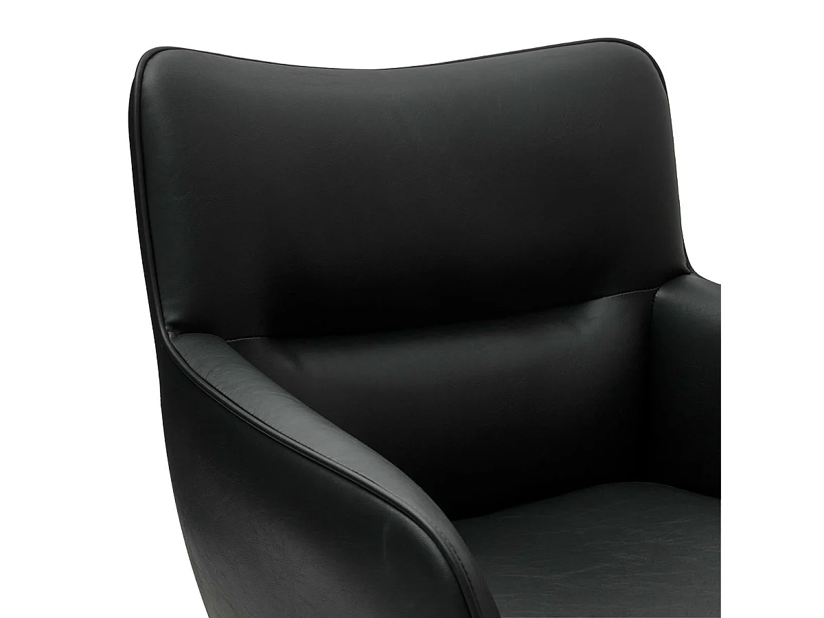 Esszimmerstuhl Drehbar 2er Set Jessica - Kunstleder & Metall - Schwarz