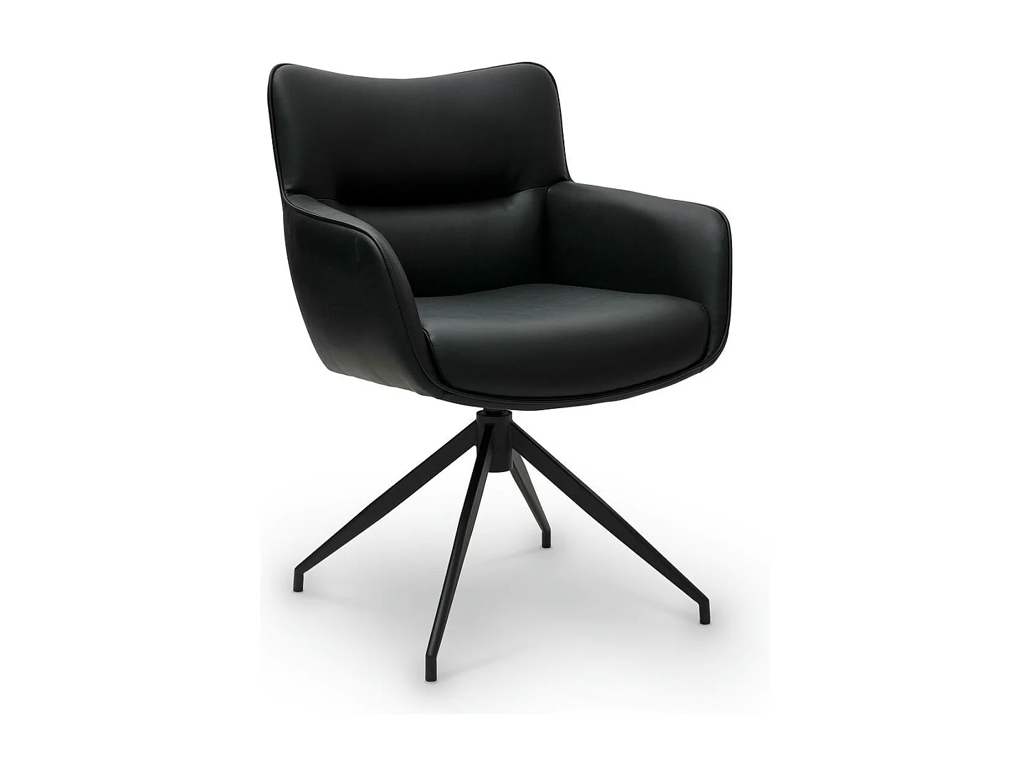 Esszimmerstühle 2er Set Jessica - Kunstleder & Metall - Schwarz