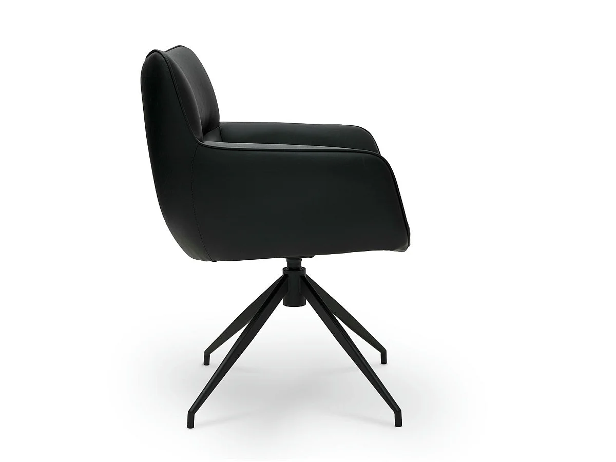 Lot de 2 chaises avec accoudoirs Jessica - Simili et métal - Noir