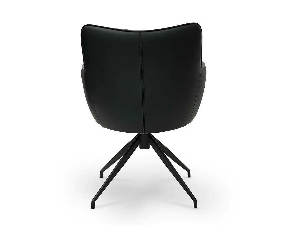 Lot de 2 chaises avec accoudoirs Jessica - Simili et métal - Noir