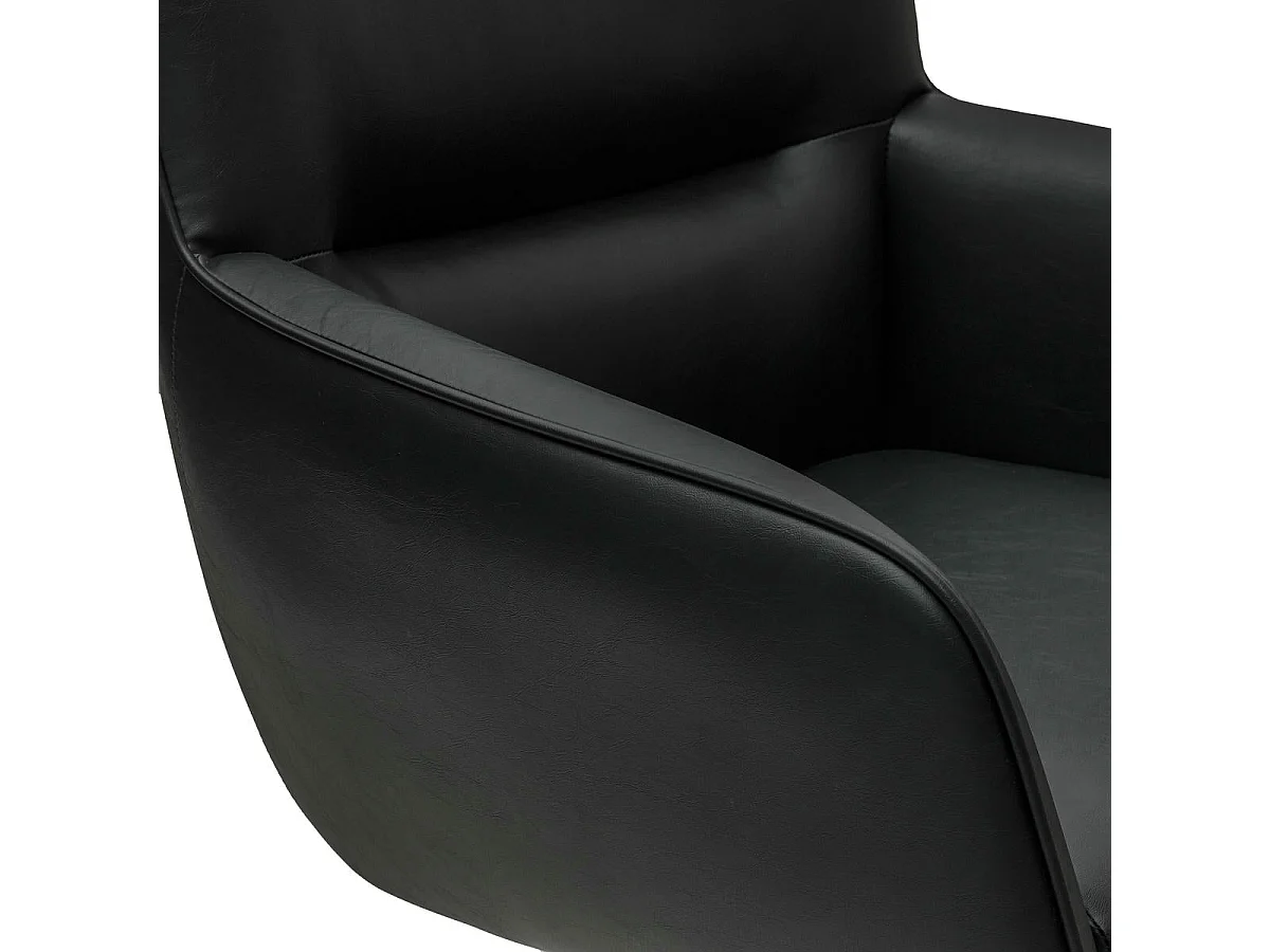 Lot de 2 chaises avec accoudoirs Jessica - Simili et métal - Noir