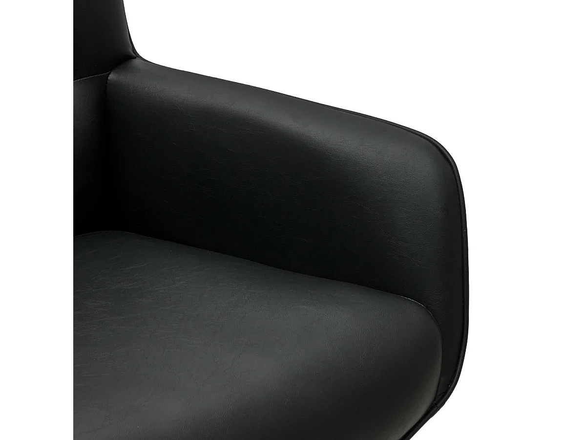 Lot de 2 chaises avec accoudoirs Jessica - Simili et métal - Noir