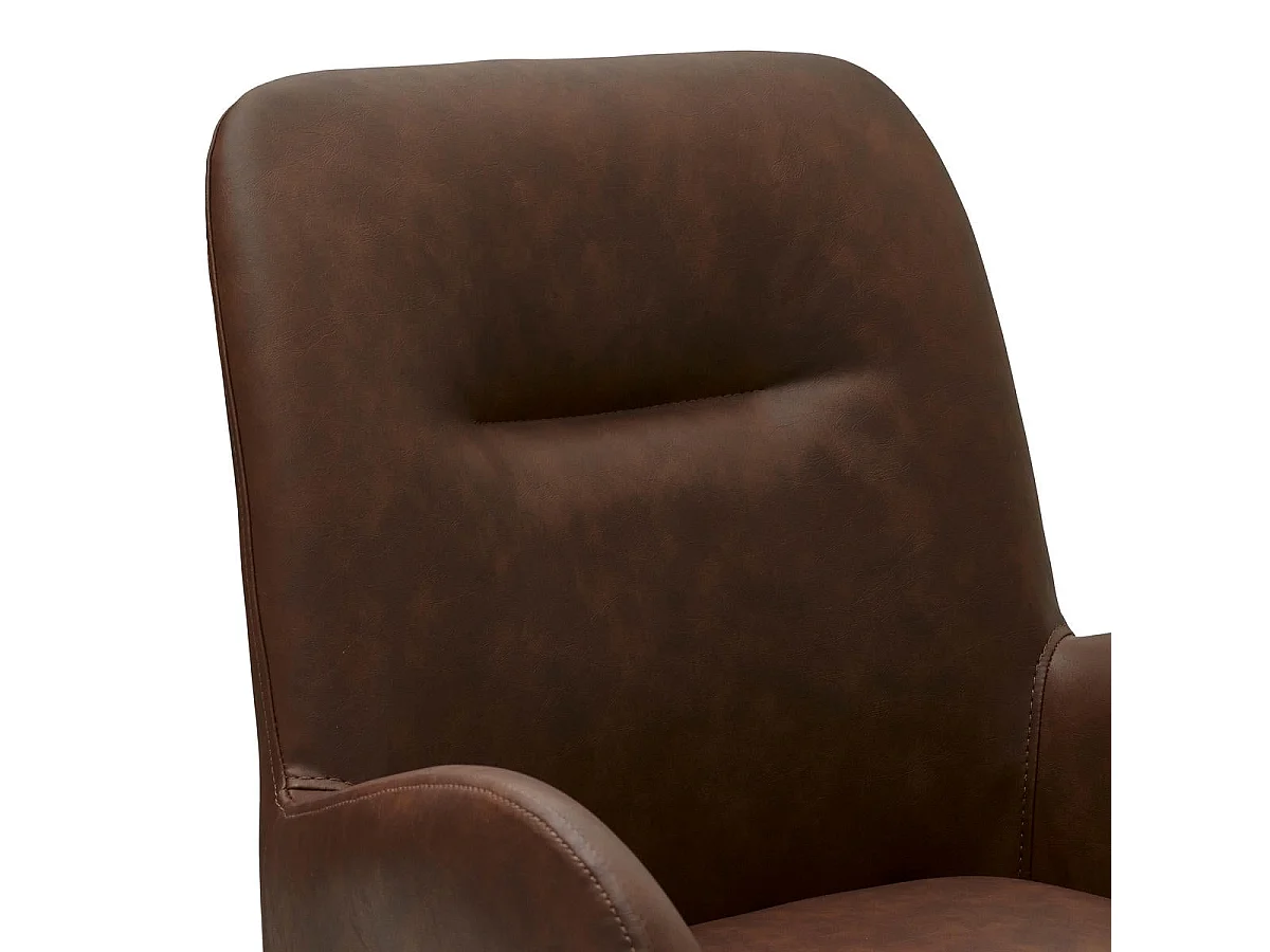 Esszimmerstuhl Drehbar 2er Set Jennifer - Kunstleder & Metall - Braun