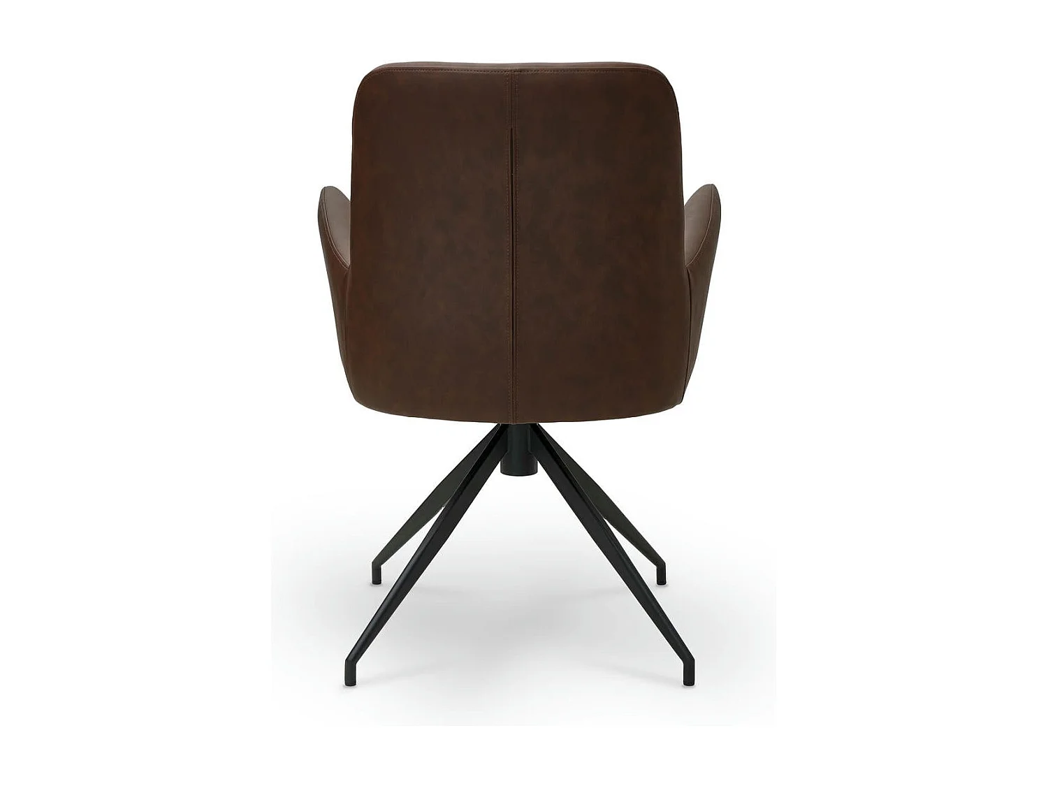 Lot de 2 chaises avec accoudoirs Jennifer - Simili et métal - Marron