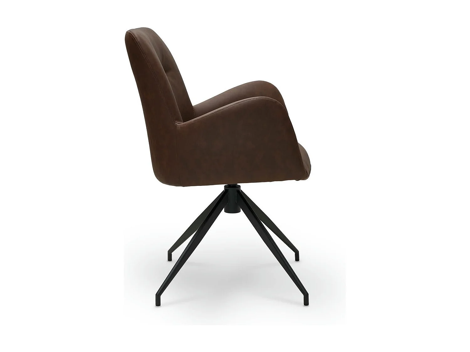 Lot de 2 chaises avec accoudoirs Jennifer - Simili et métal - Marron