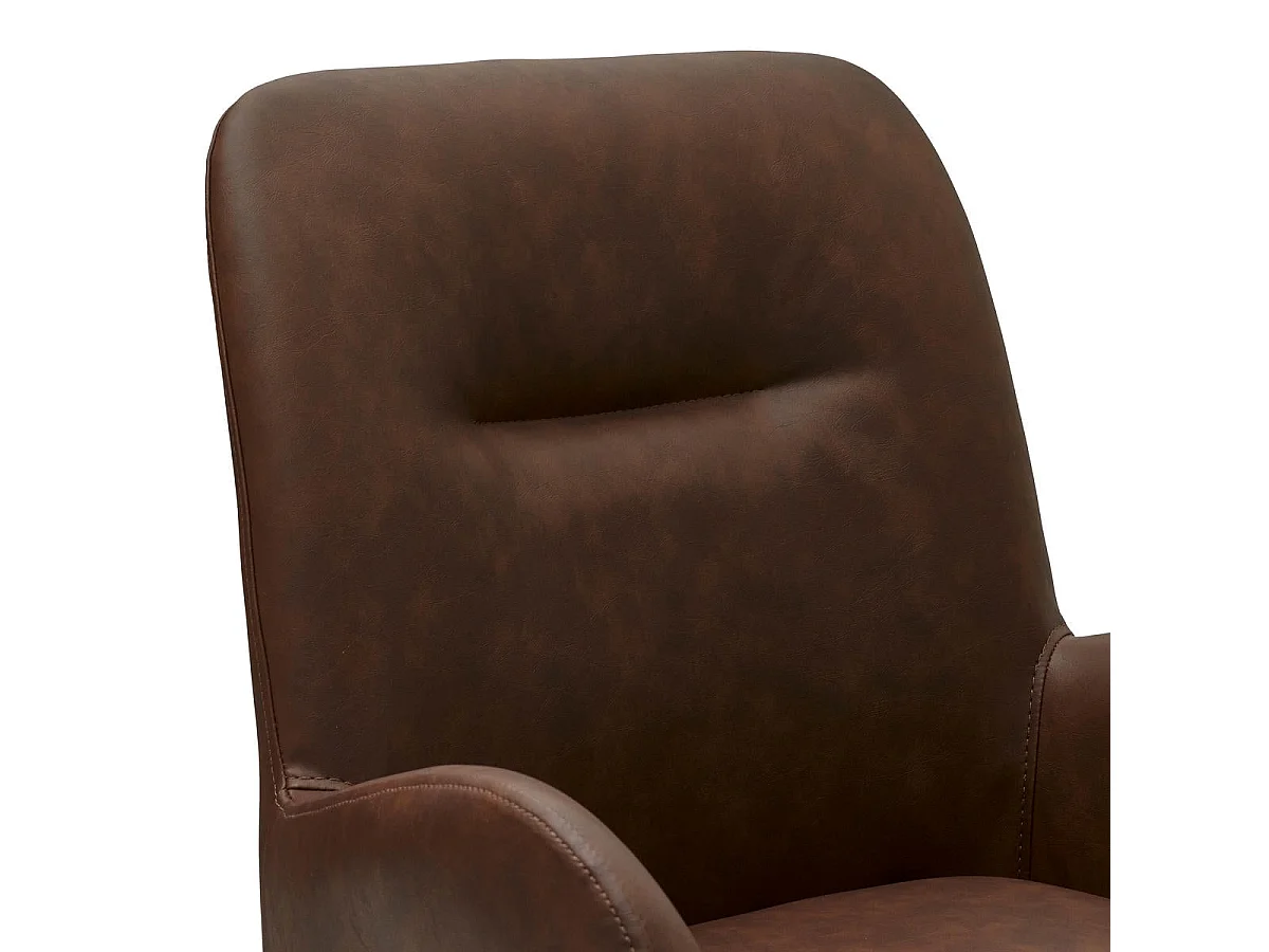 Lot de 2 chaises avec accoudoirs Jennifer - Simili et métal - Marron