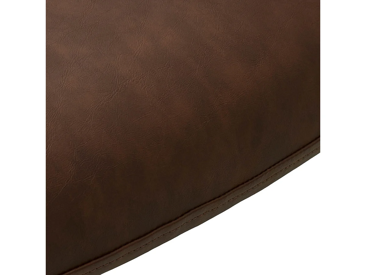 Lot de 2 chaises avec accoudoirs Jennifer - Simili et métal - Marron