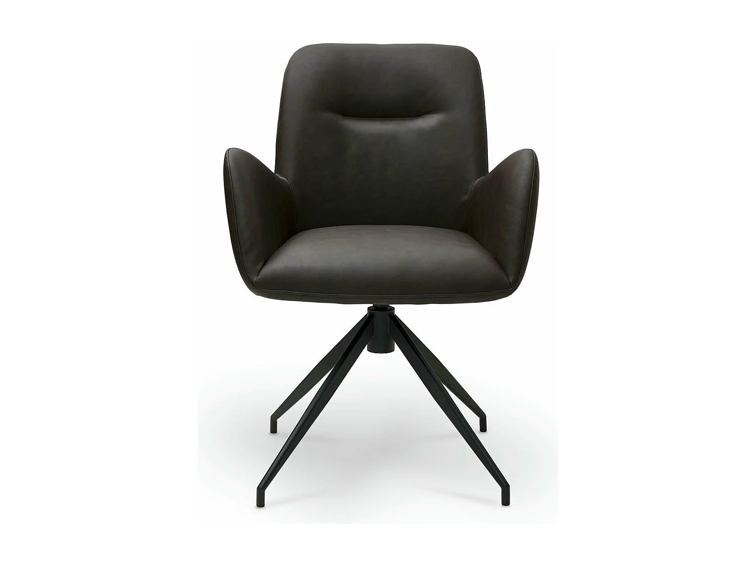 Esszimmerstuhl Drehbar 2er Set Jennifer - Kunstleder & Metall - Braun