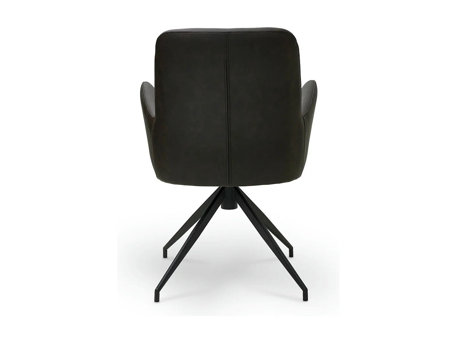 Esszimmerstuhl Drehbar 2er Set Jennifer - Kunstleder & Metall - Braun