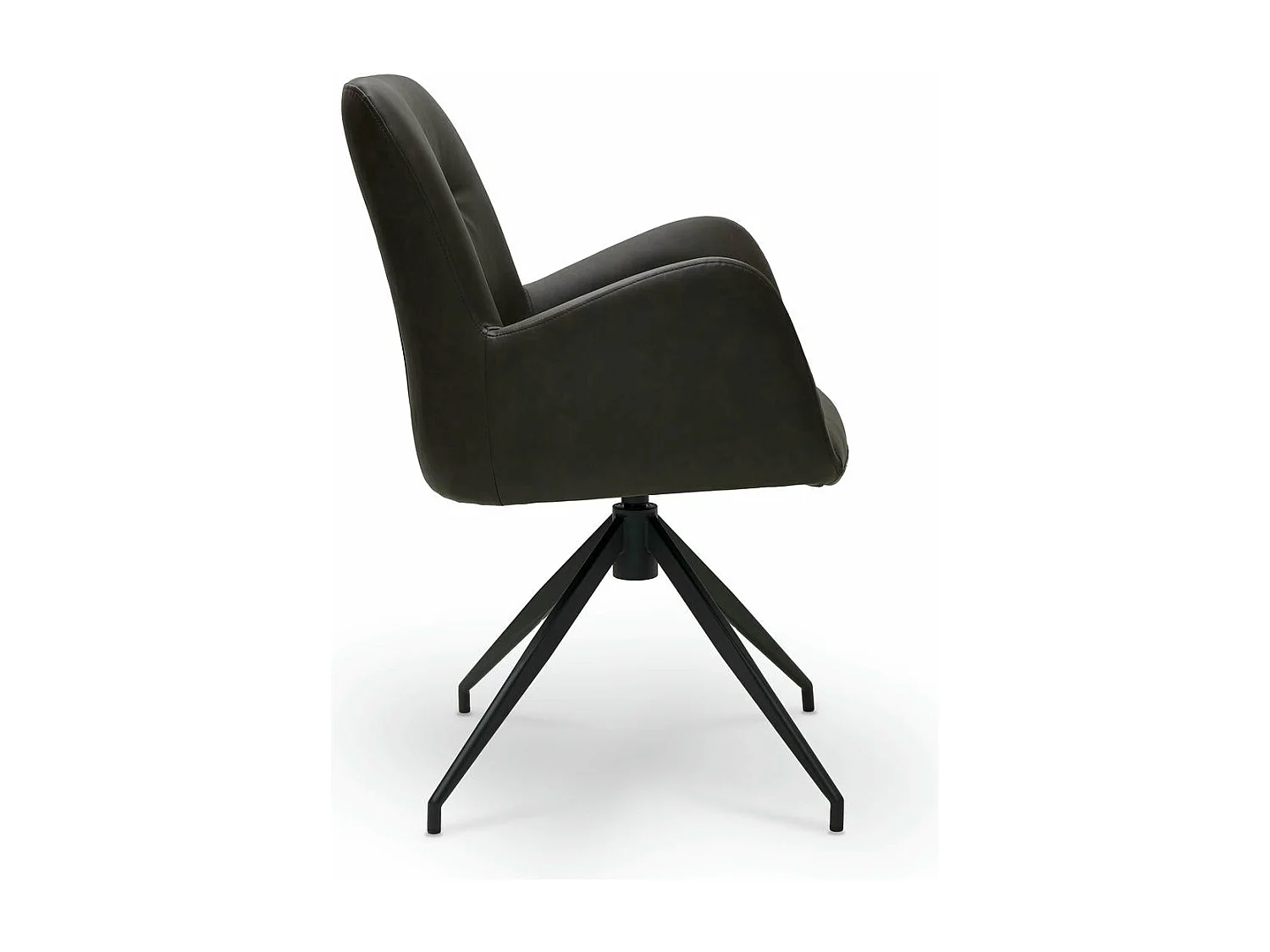 Esszimmerstuhl Drehbar 2er Set Jennifer - Kunstleder & Metall - Braun