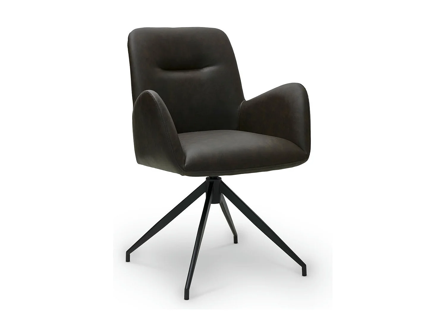 Esszimmerstühle 2er Set Jennifer - Kunstleder & Metall - Dunkelbraun