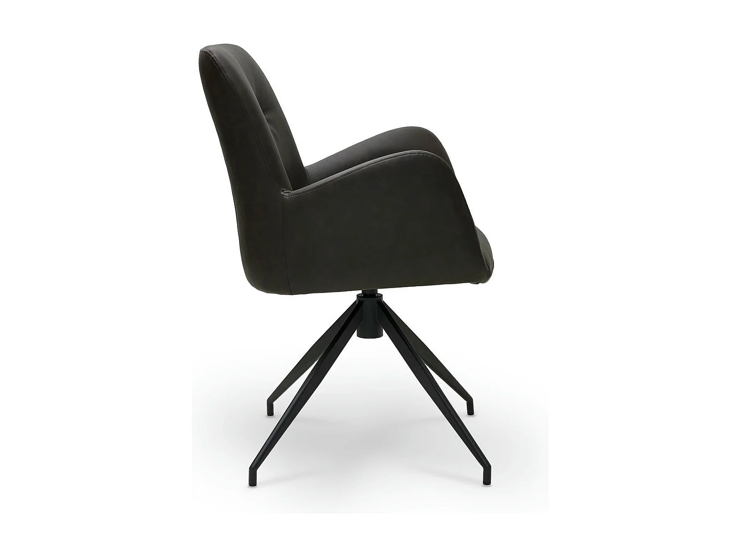 Esszimmerstühle 2er Set Jennifer - Kunstleder & Metall - Dunkelbraun