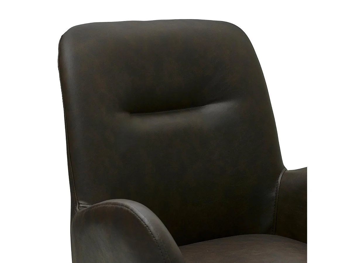 Lot de 2 chaises avec accoudoirs Jennifer - Simili et métal - Marron
