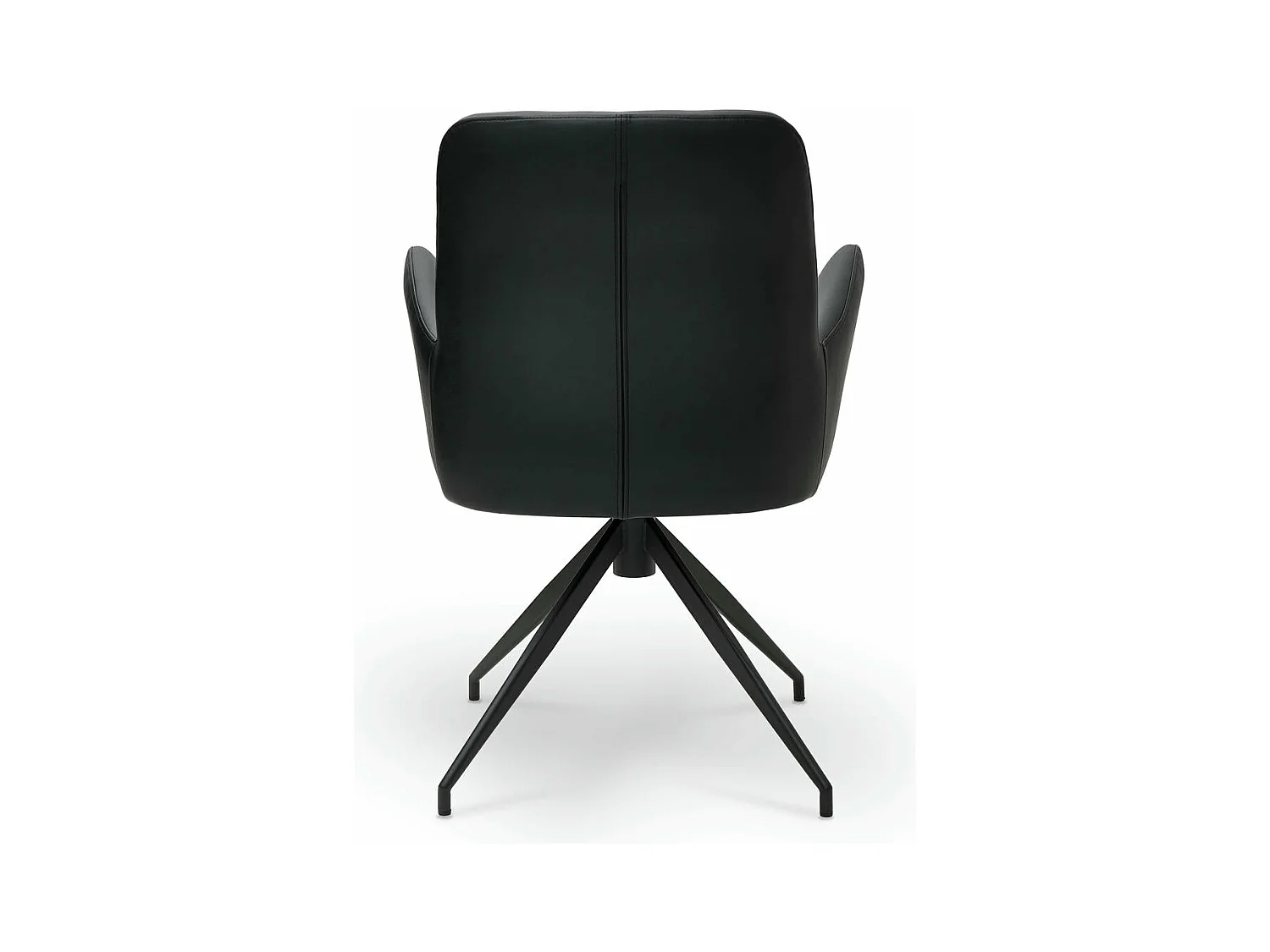 Esszimmerstuhl Drehbar 2er Set Jennifer - Kunstleder & Metall - Schwarz