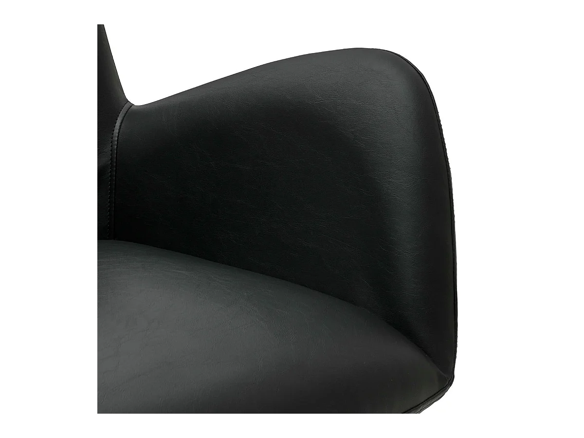 Esszimmerstuhl Drehbar 2er Set Jennifer - Kunstleder & Metall - Schwarz