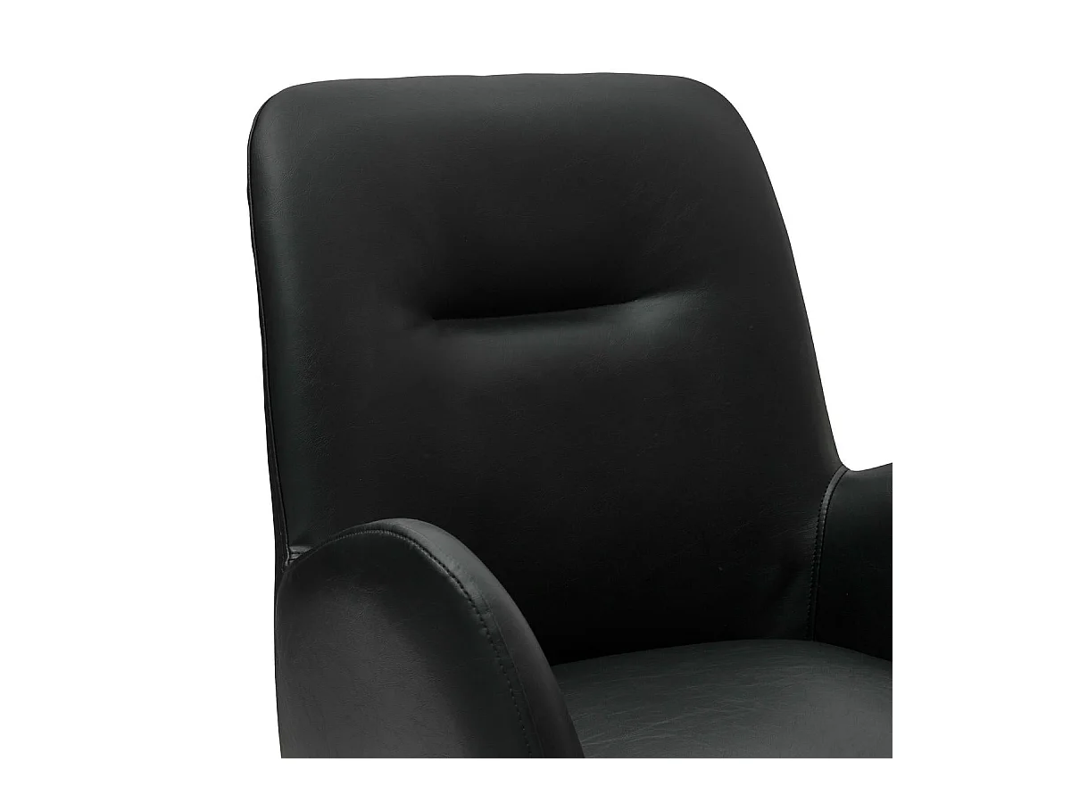 Esszimmerstuhl Drehbar 2er Set Jennifer - Kunstleder & Metall - Schwarz