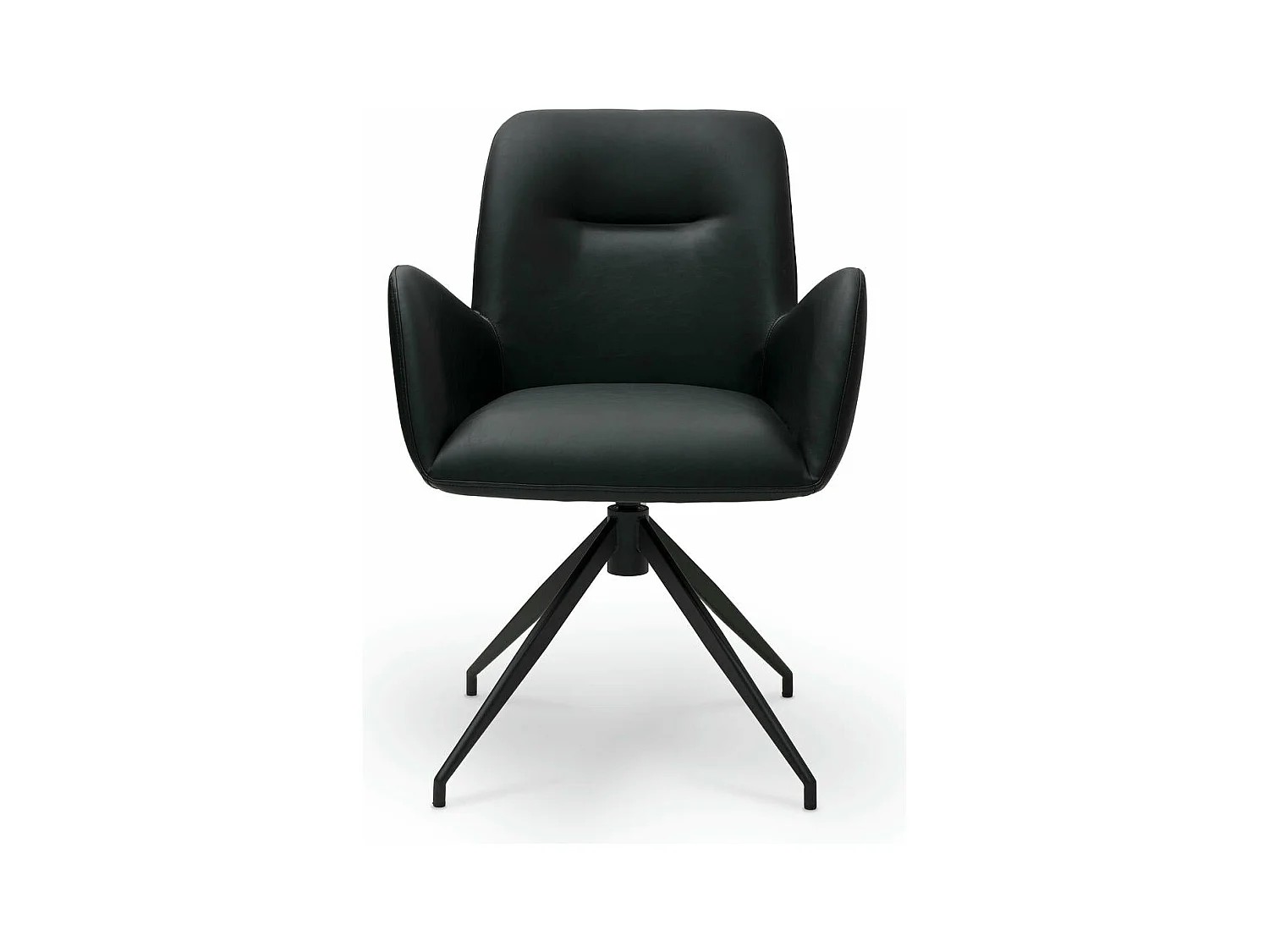 Esszimmerstuhl Drehbar 2er Set Jennifer - Kunstleder & Metall - Schwarz