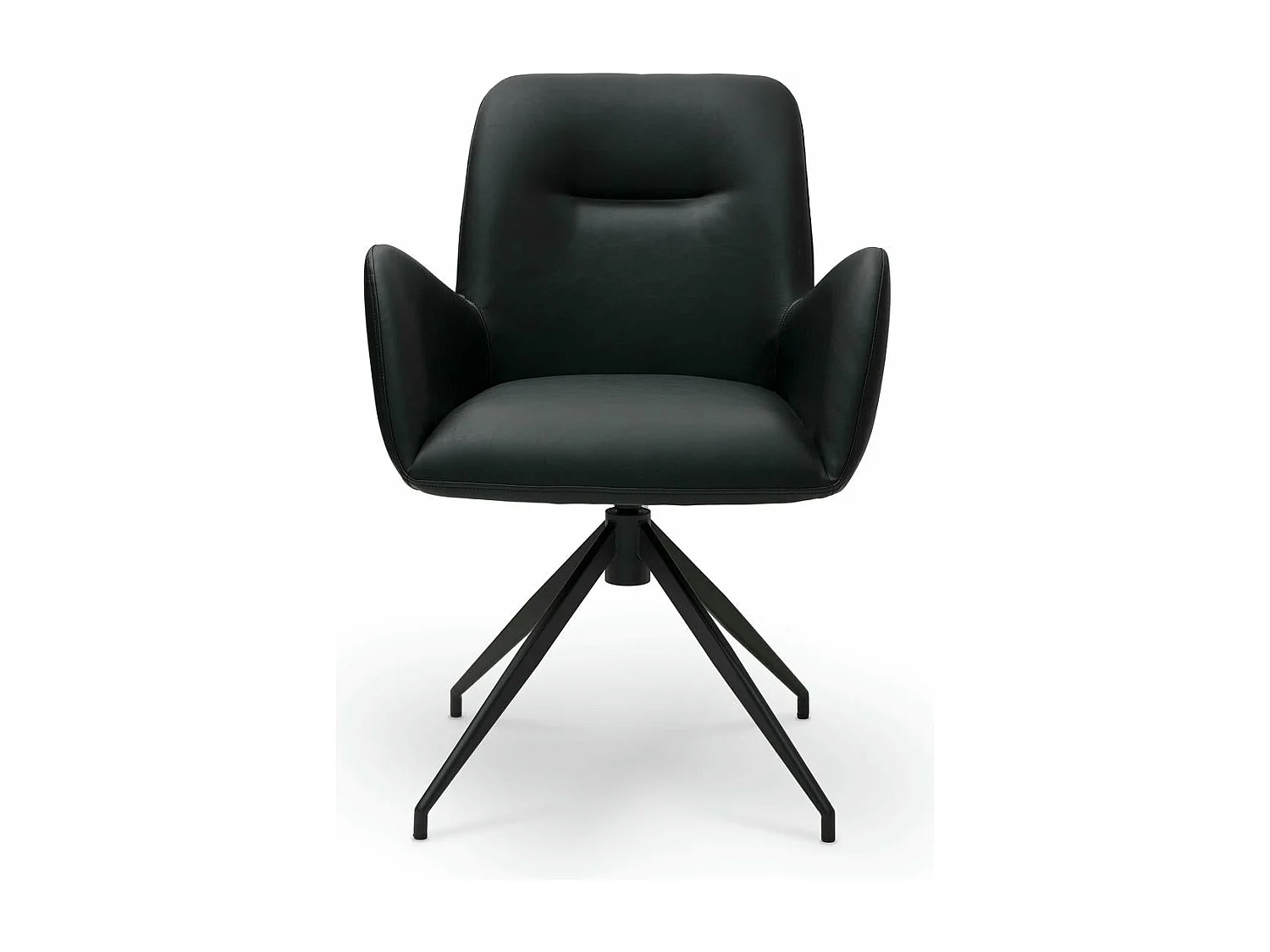 Esszimmerstuhl Drehbar 2er Set Jennifer - Kunstleder & Metall - Schwarz