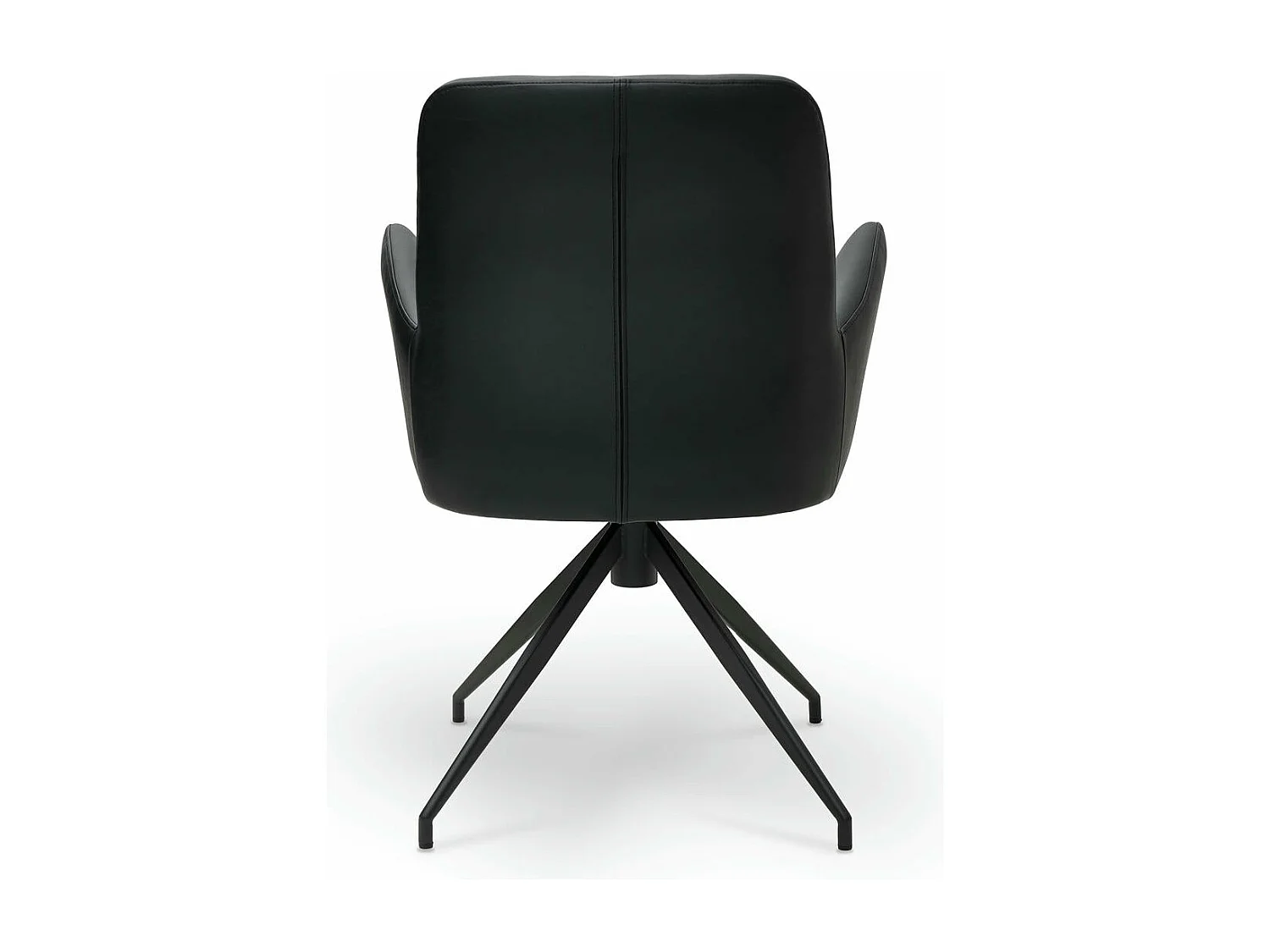 Esszimmerstuhl Drehbar 2er Set Jennifer - Kunstleder & Metall - Schwarz