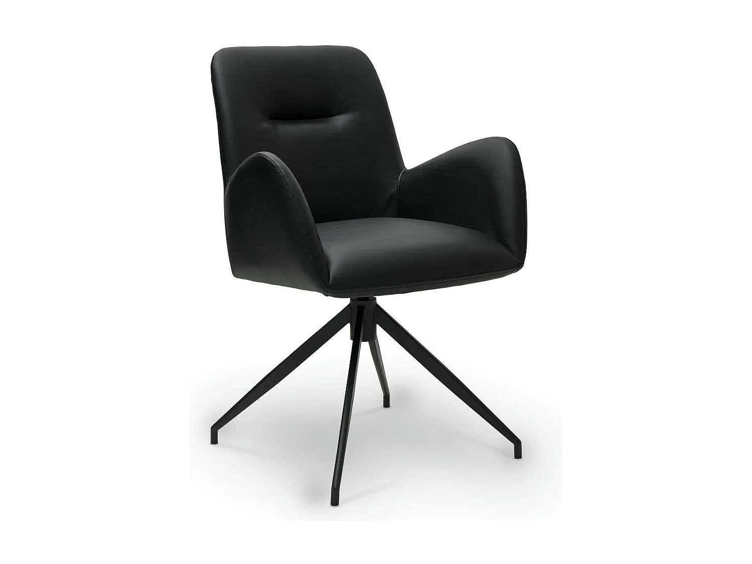 Esszimmerstühle 2er Set Jennifer - Kunstleder & Metall - Schwarz