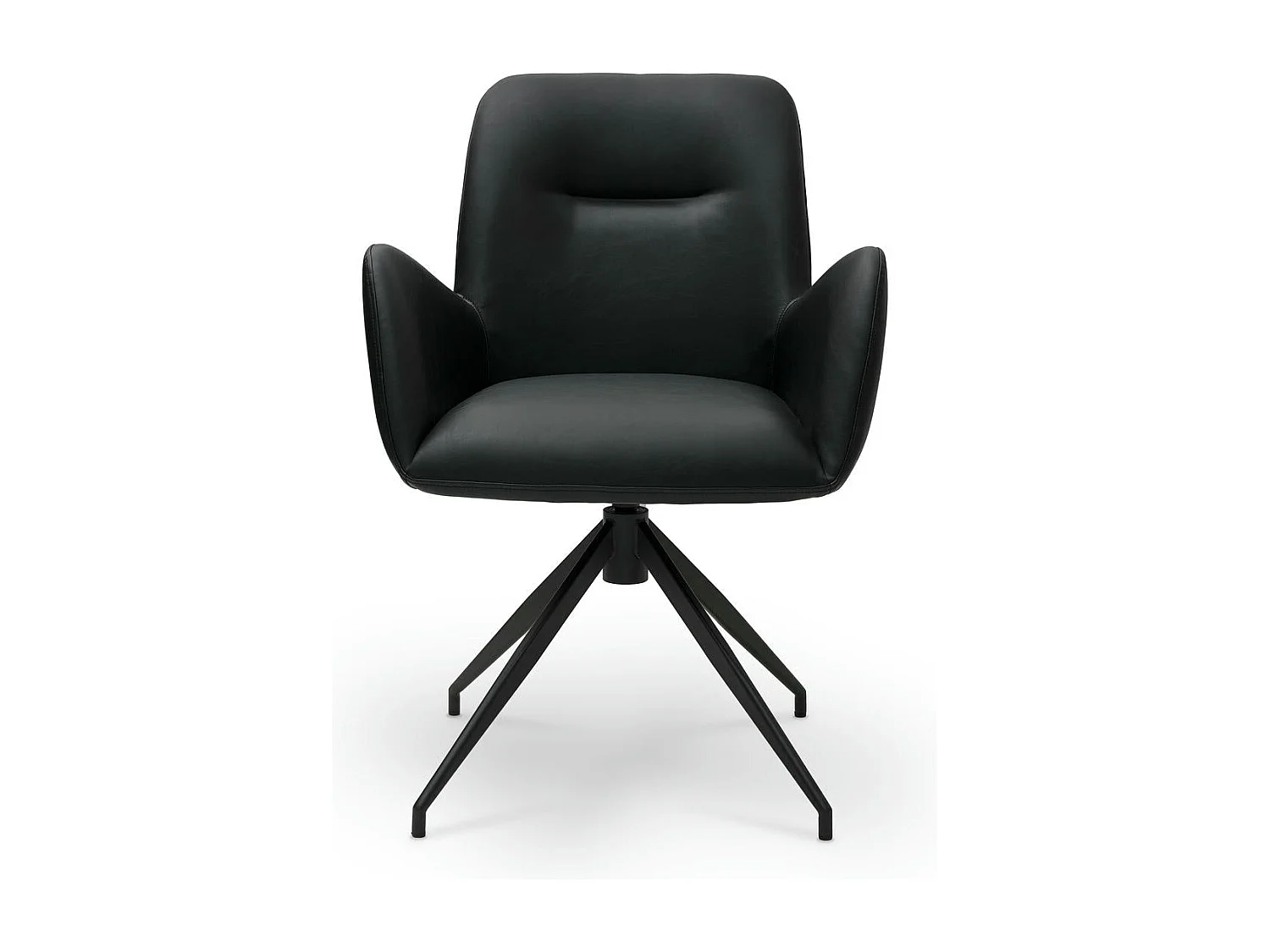 Esszimmerstühle 2er Set Jennifer - Kunstleder & Metall - Schwarz