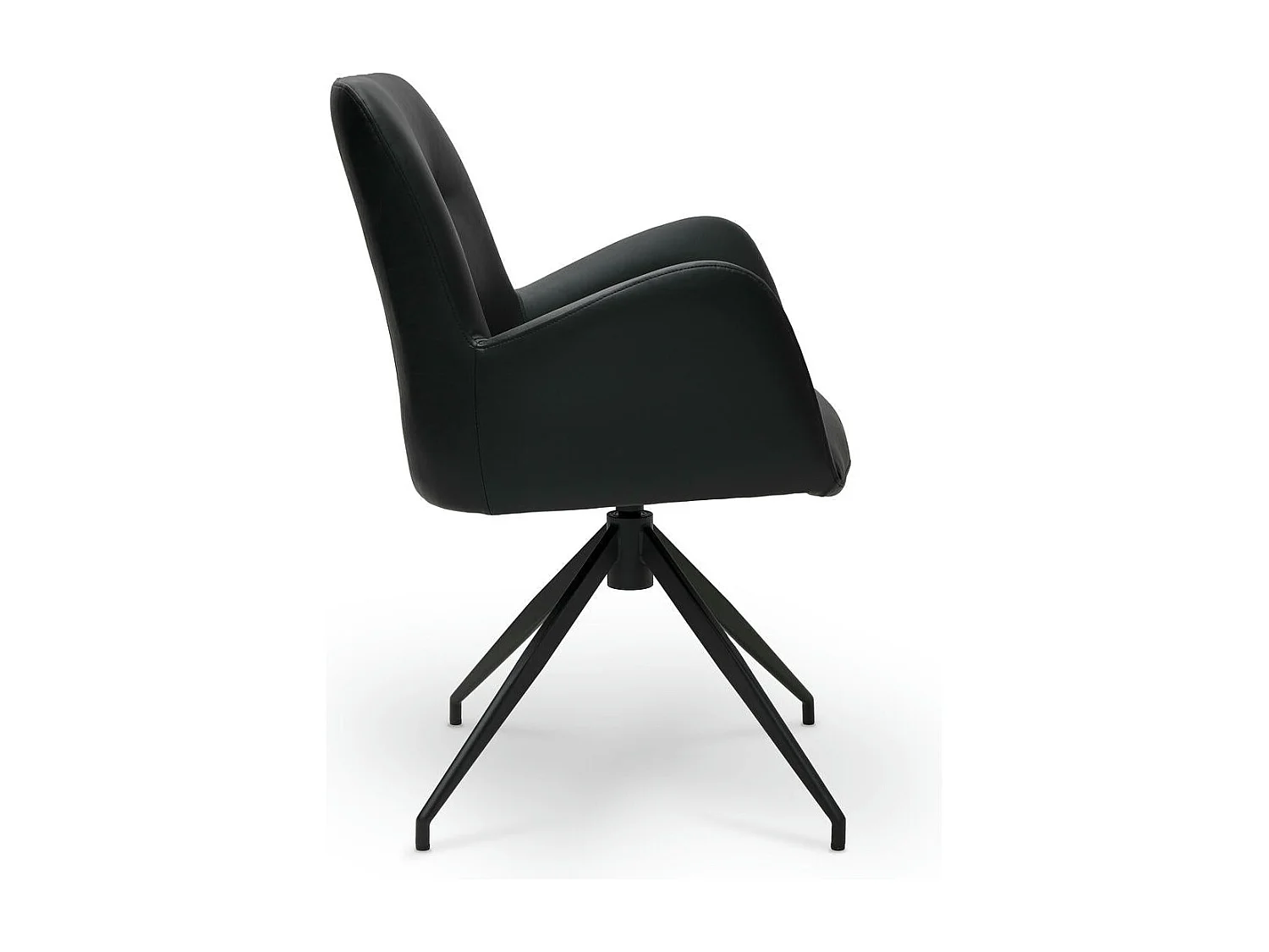 Esszimmerstühle 2er Set Jennifer - Kunstleder & Metall - Schwarz