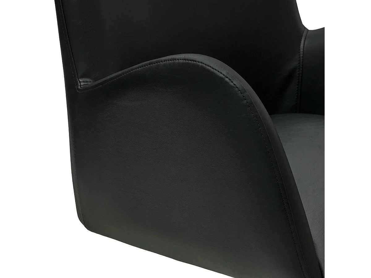 Esszimmerstühle 2er Set Jennifer - Kunstleder & Metall - Schwarz